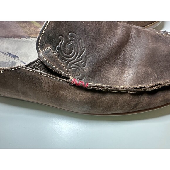 OluKai Women's Nohea Nubuck Leather Loafers Slip On Shoes Brown Flat SIZE 10 - Picture 8 of 14